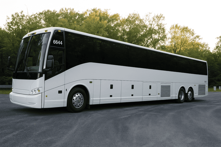 exterior of Charter Bus Rental Gary coach bus
