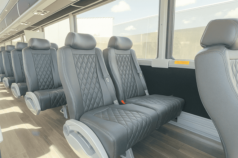 interior of Charter Bus Rental Gary charter bus